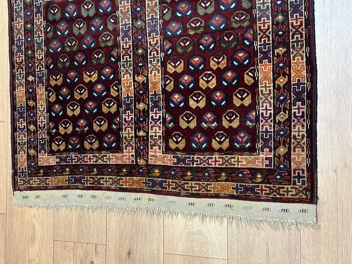 Antiker Orientteppich handgeknüpft UDSSR Jomut Buchara Tekke 145x103 cm