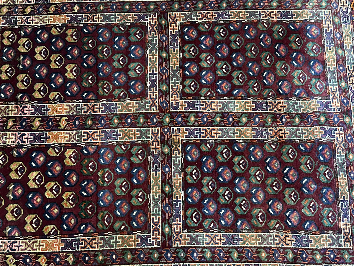 Antiker Orientteppich handgeknüpft UDSSR Jomut Buchara Tekke 145x103 cm