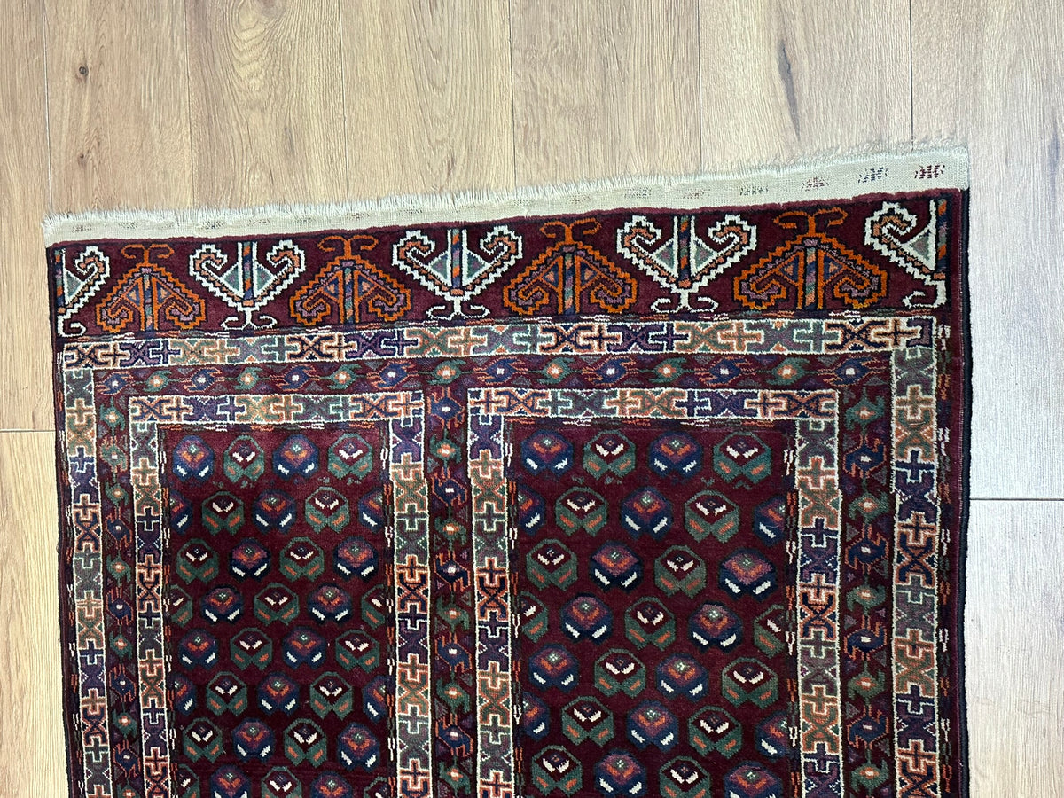 Antiker Orientteppich handgeknüpft UDSSR Jomut Buchara Tekke 145x103 cm