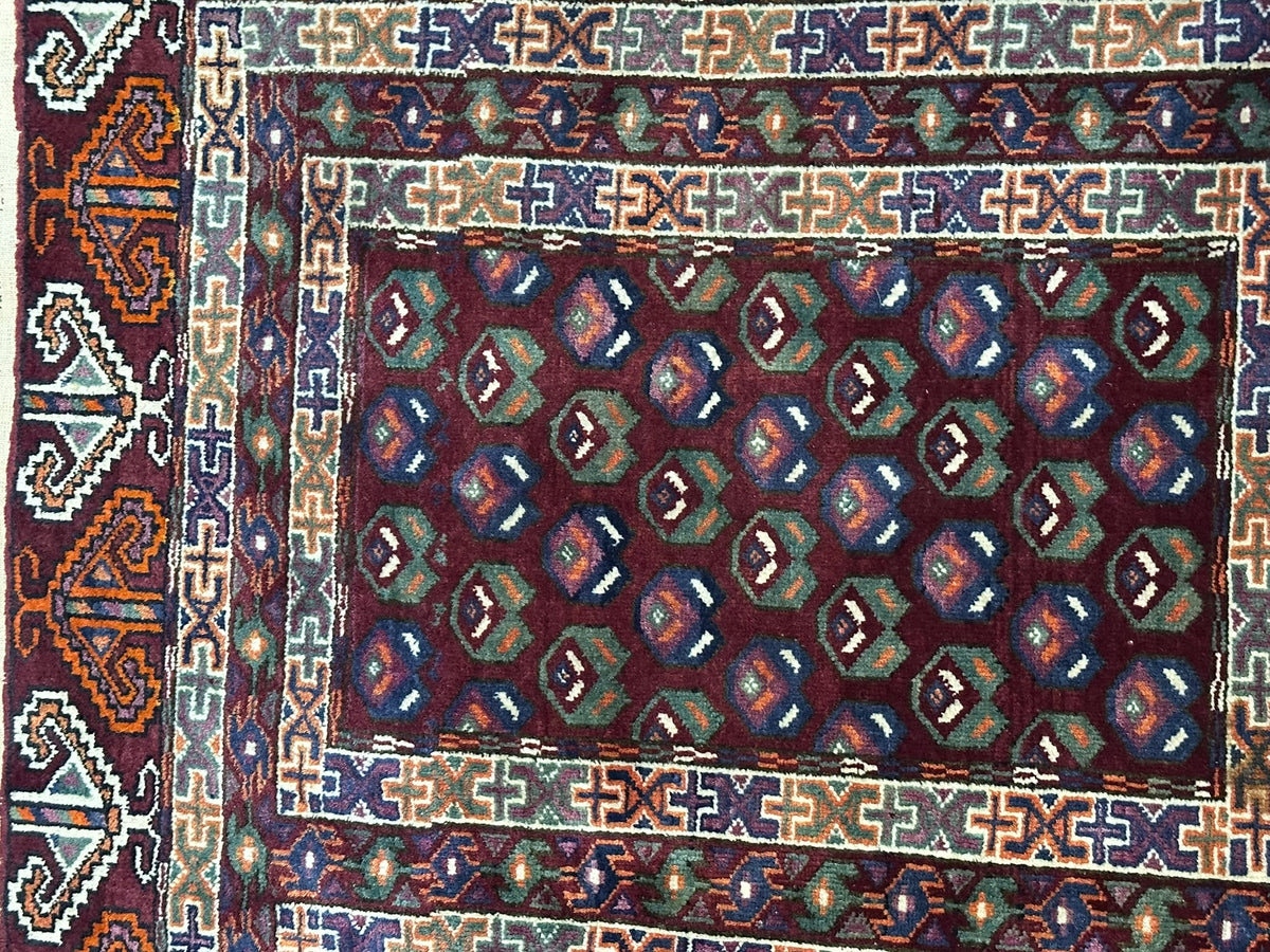 Antiker Orientteppich handgeknüpft UDSSR Jomut Buchara Tekke 145x103 cm