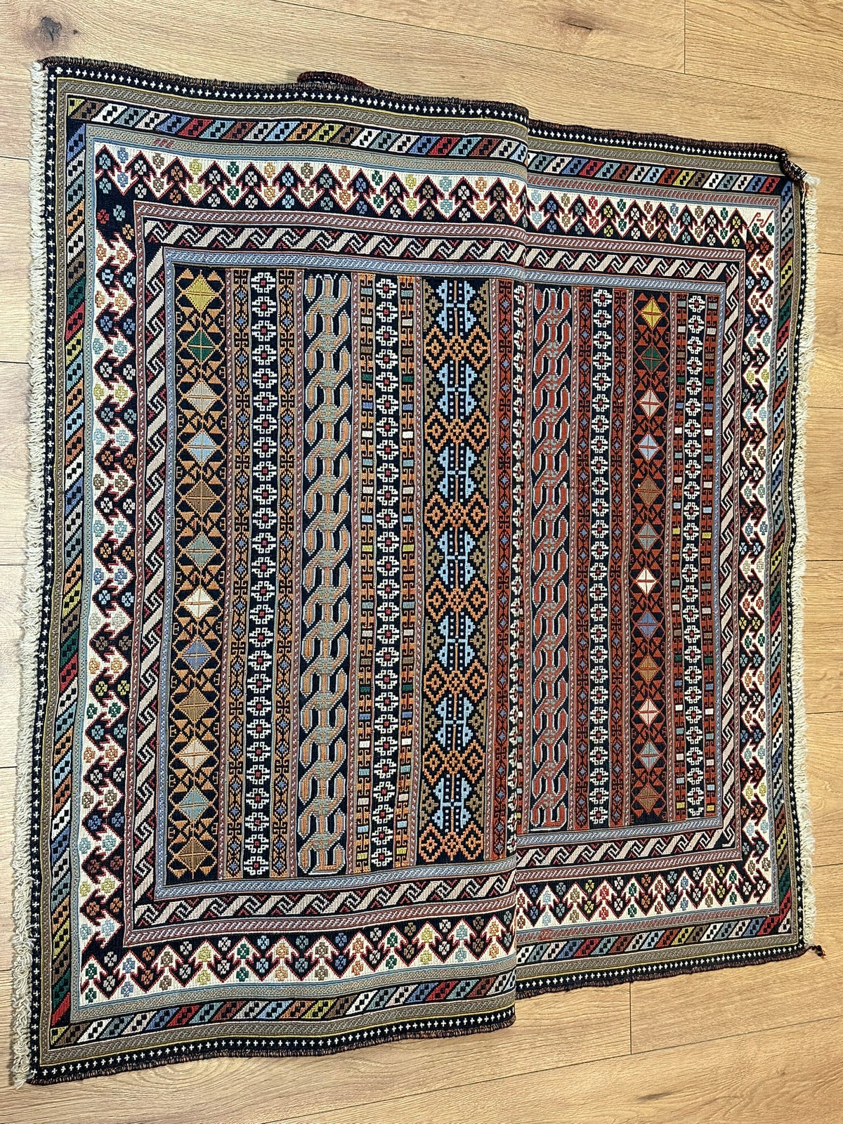 Orientteppich handgeknüpft Bachtiar Kelim Sumach 150x100cm