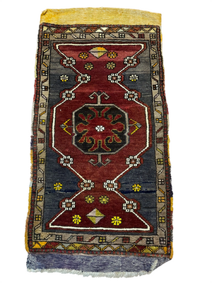 Antiker Orientteppich handgeknüpft Türkei Yahali 100 x 50 cm