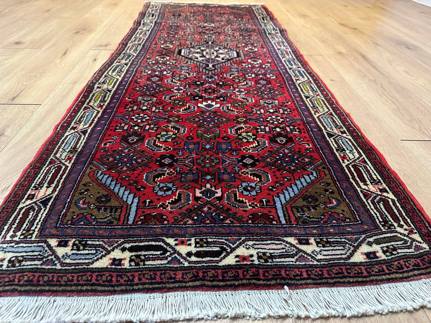 Orientteppich handgeknüpft Hamadan 200x80 cm Schurwolle