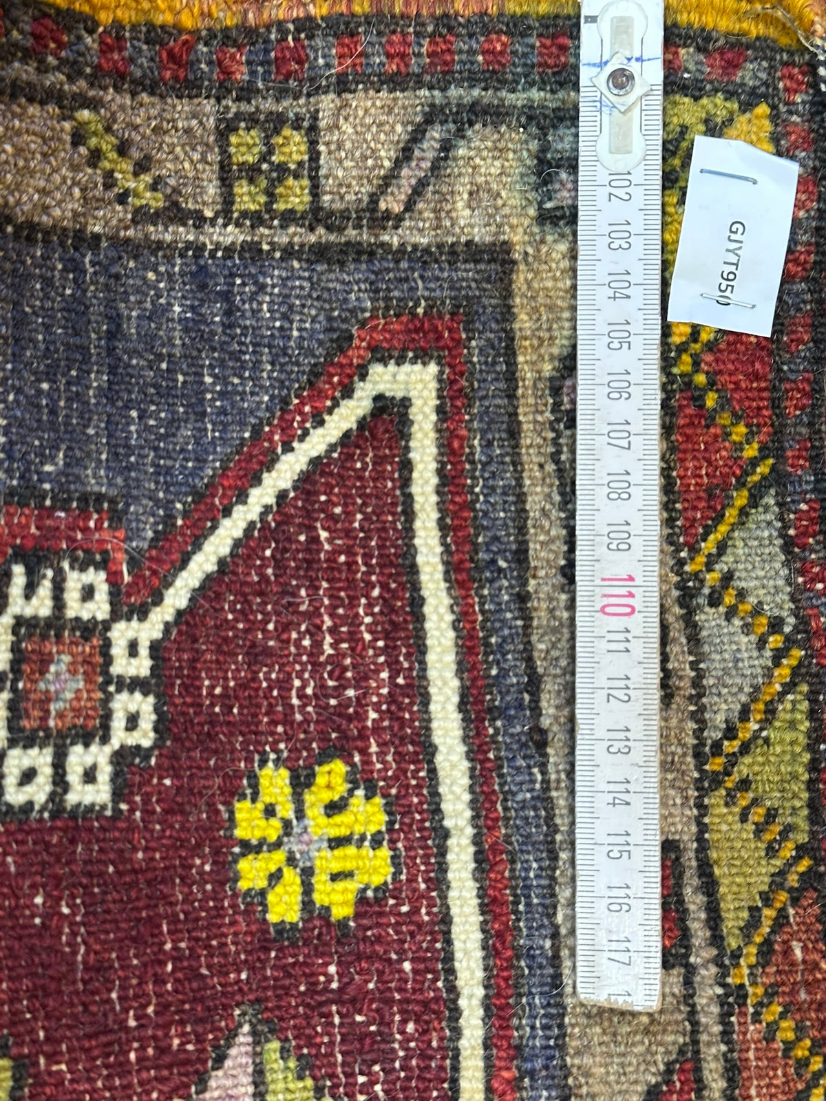Antiker Orientteppich handgeknüpft Türkei Yahali 100 x 50 cm