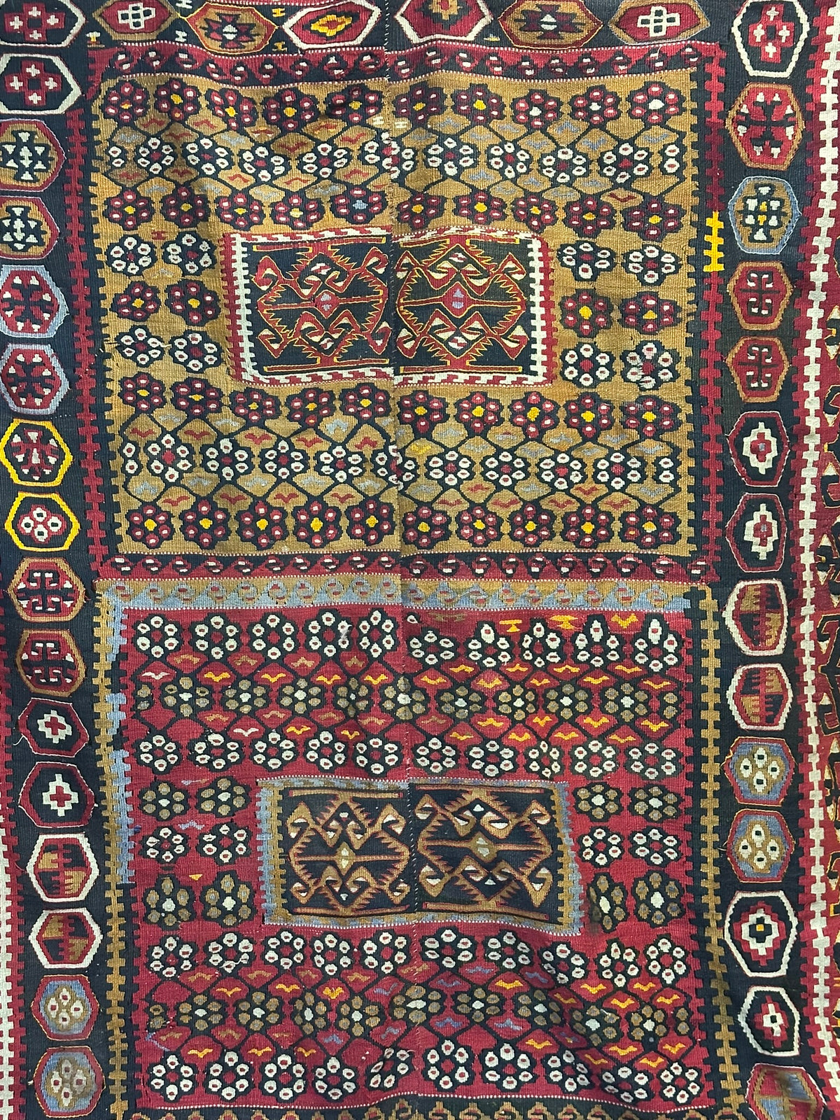 Antiker Orient Kelim Flachgewebe Handgewebt 410 x 173 cm