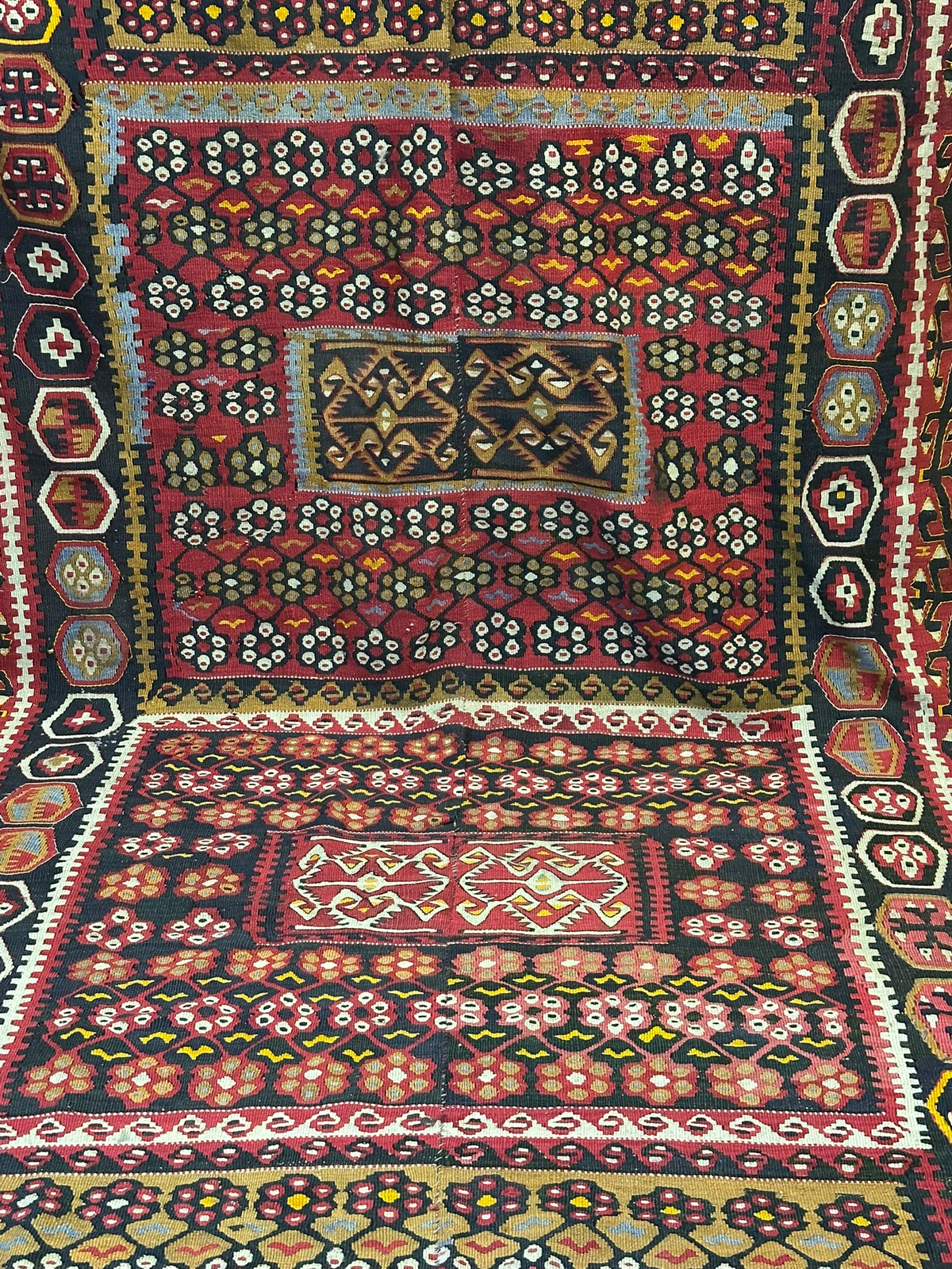 Antiker Orient Kelim Flachgewebe Handgewebt 410 x 173 cm