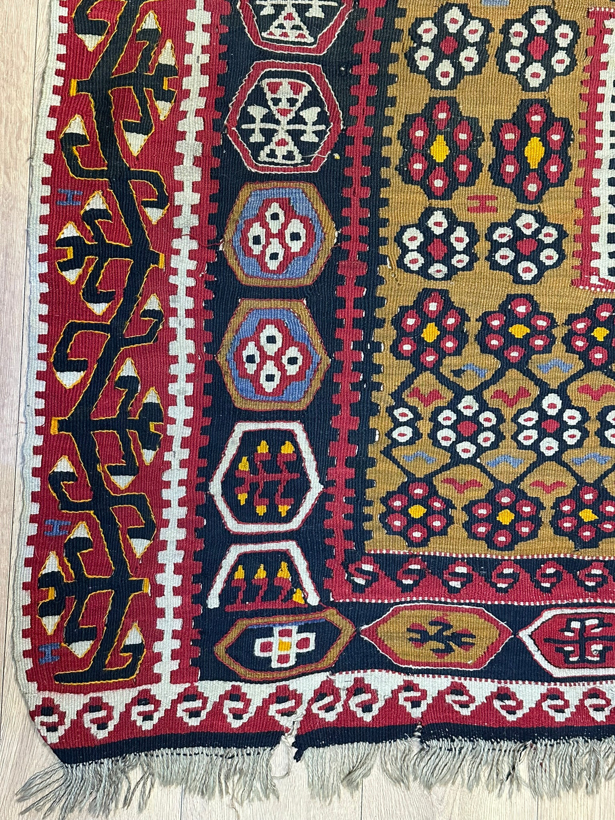 Antiker Orient Kelim Flachgewebe Handgewebt 410 x 173 cm