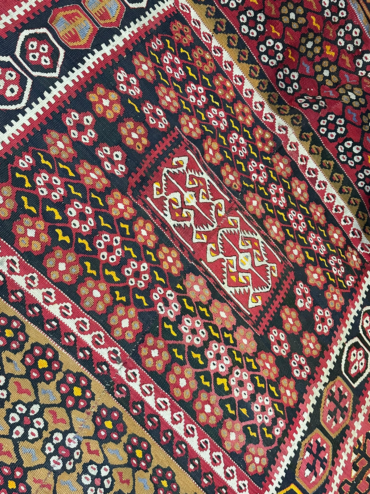 Antiker Orient Kelim Flachgewebe Handgewebt 410 x 173 cm