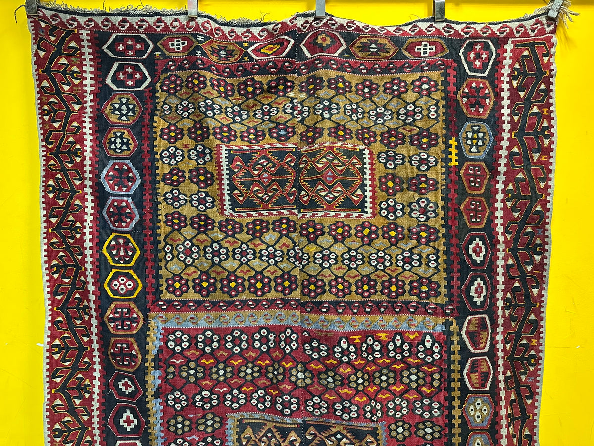 Antiker Orient Kelim Flachgewebe Handgewebt 410 x 173 cm