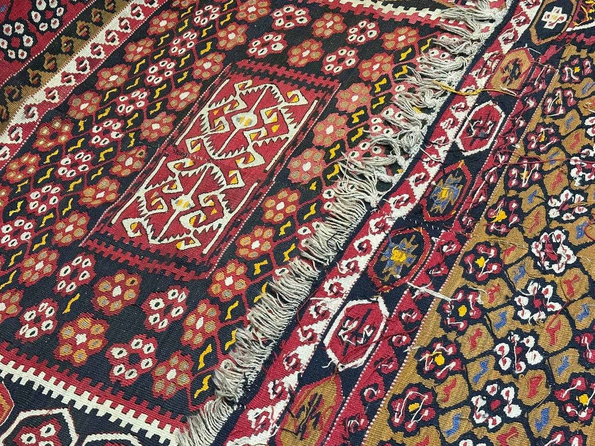 Antiker Orient Kelim Flachgewebe Handgewebt 410 x 173 cm
