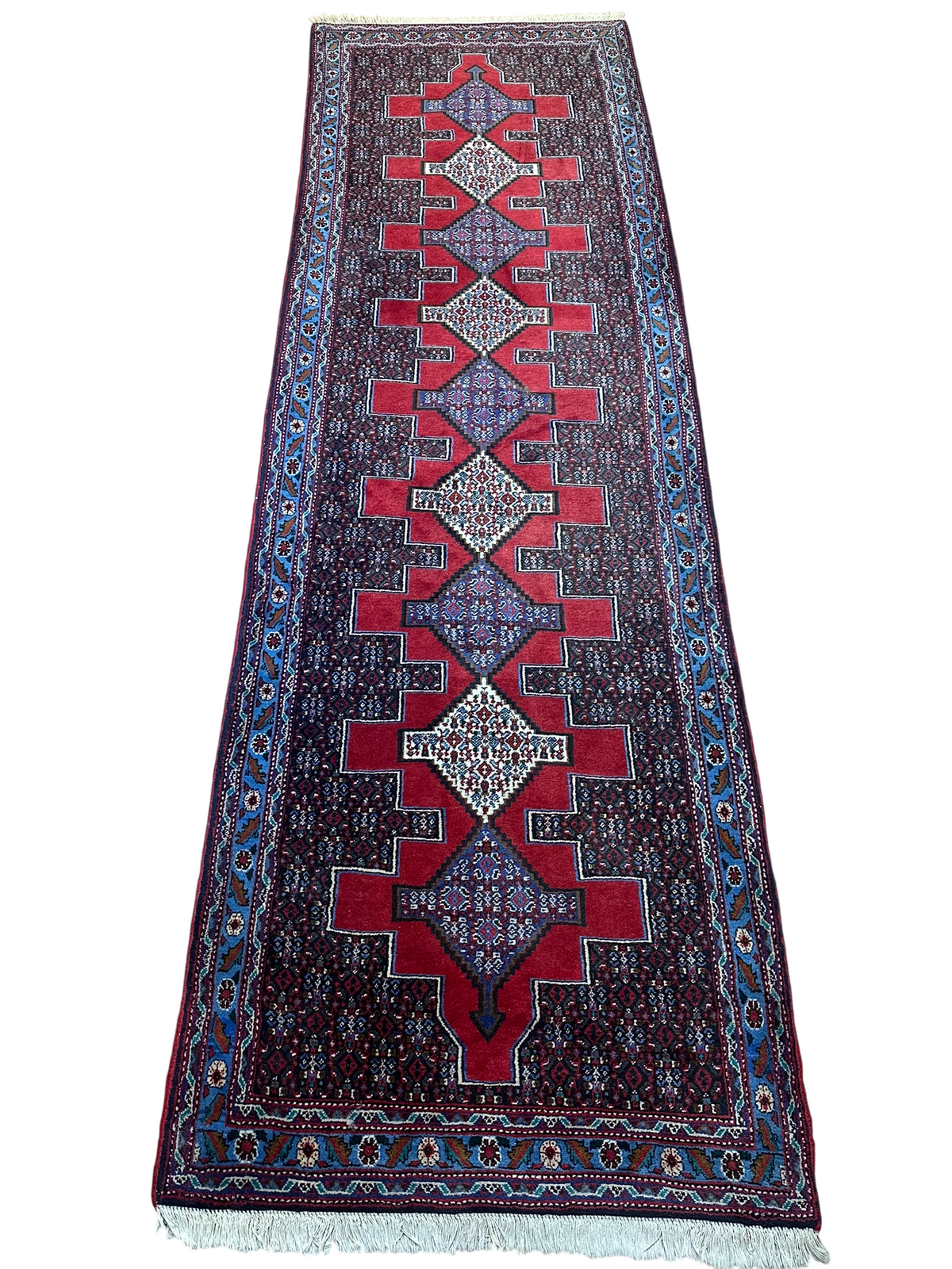 Orientteppich handgeknüpft Senneh 290 x 90 cm
