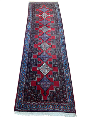 Orientteppich handgeknüpft Senneh 290 x 90 cm