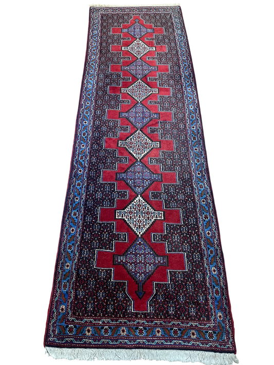 Orientteppich handgeknüpft Senneh 290 x 90 cm