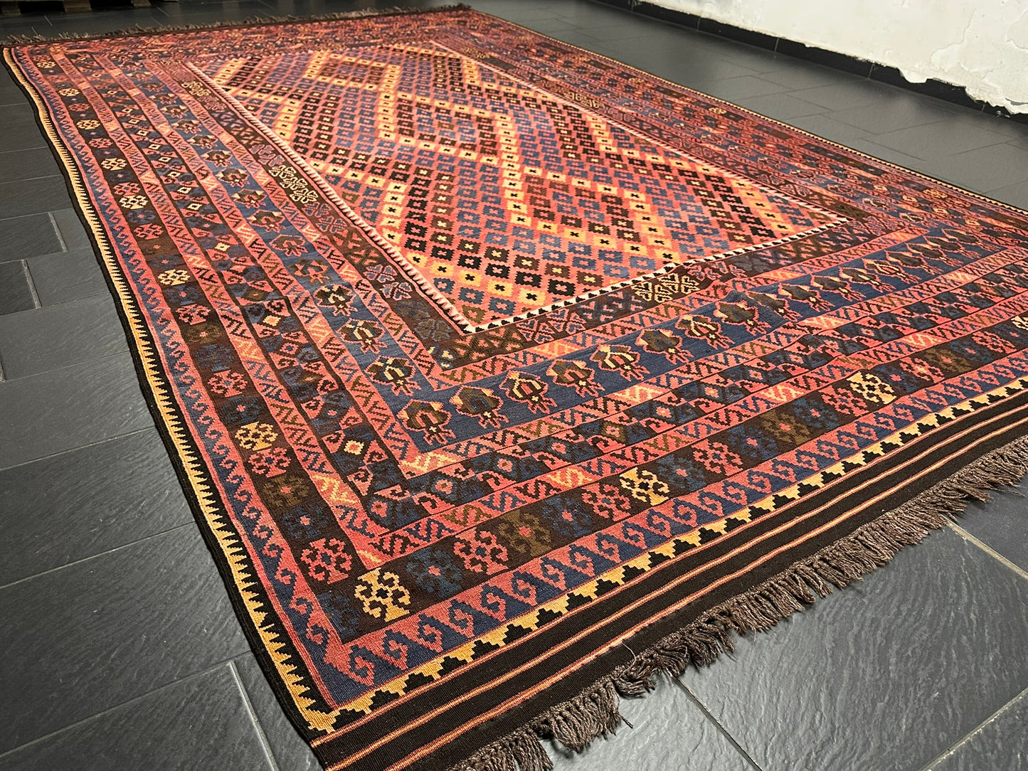 Handgeknüpfter Kelim Teppich 450x270 cm Naturfarben aus der Türkei