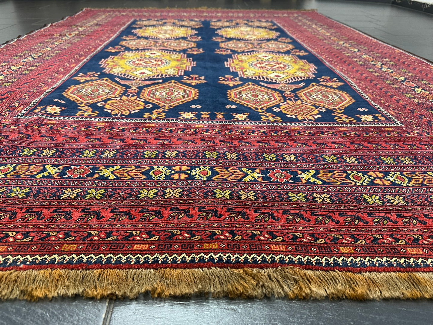 Handgeknüpfter Afghan Artdeco Teppich 450x270 cm aus Wolle