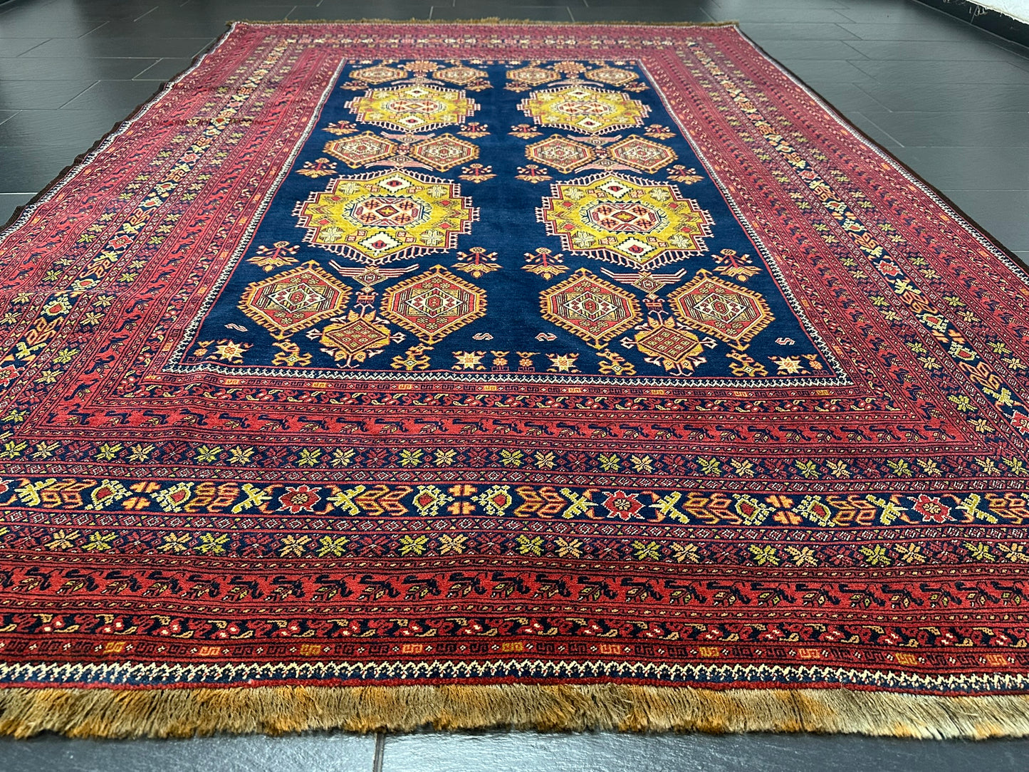 Handgeknüpfter Afghan Artdeco Teppich 450x270 cm aus Wolle