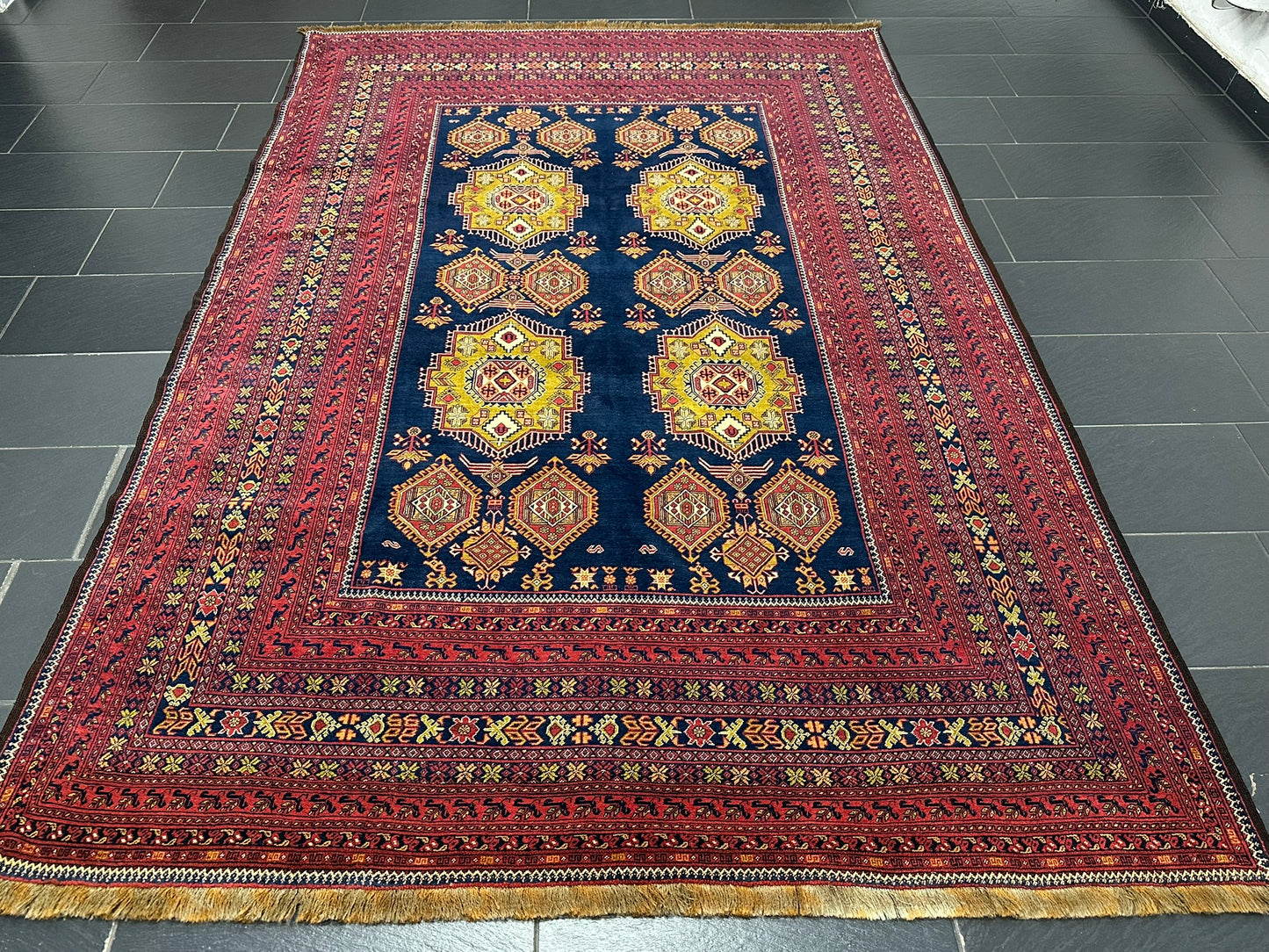 Handgeknüpfter Afghan Artdeco Teppich 450x270 cm aus Wolle