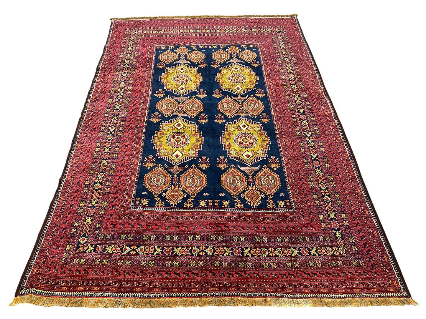 Handgeknüpfter Afghan Artdeco Teppich 450x270 cm aus Wolle