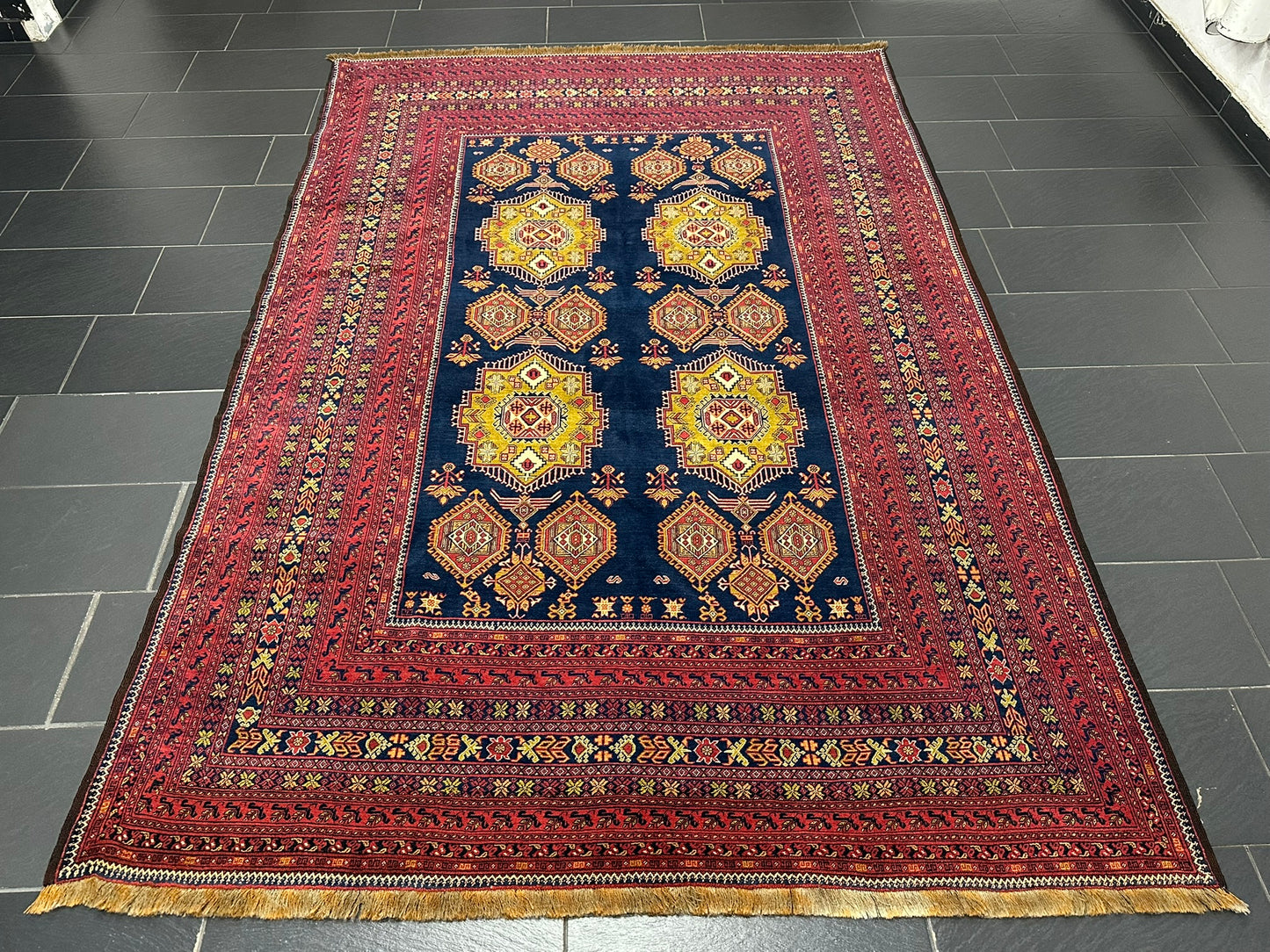 Handgeknüpfter Afghan Artdeco Teppich 450x270 cm aus Wolle