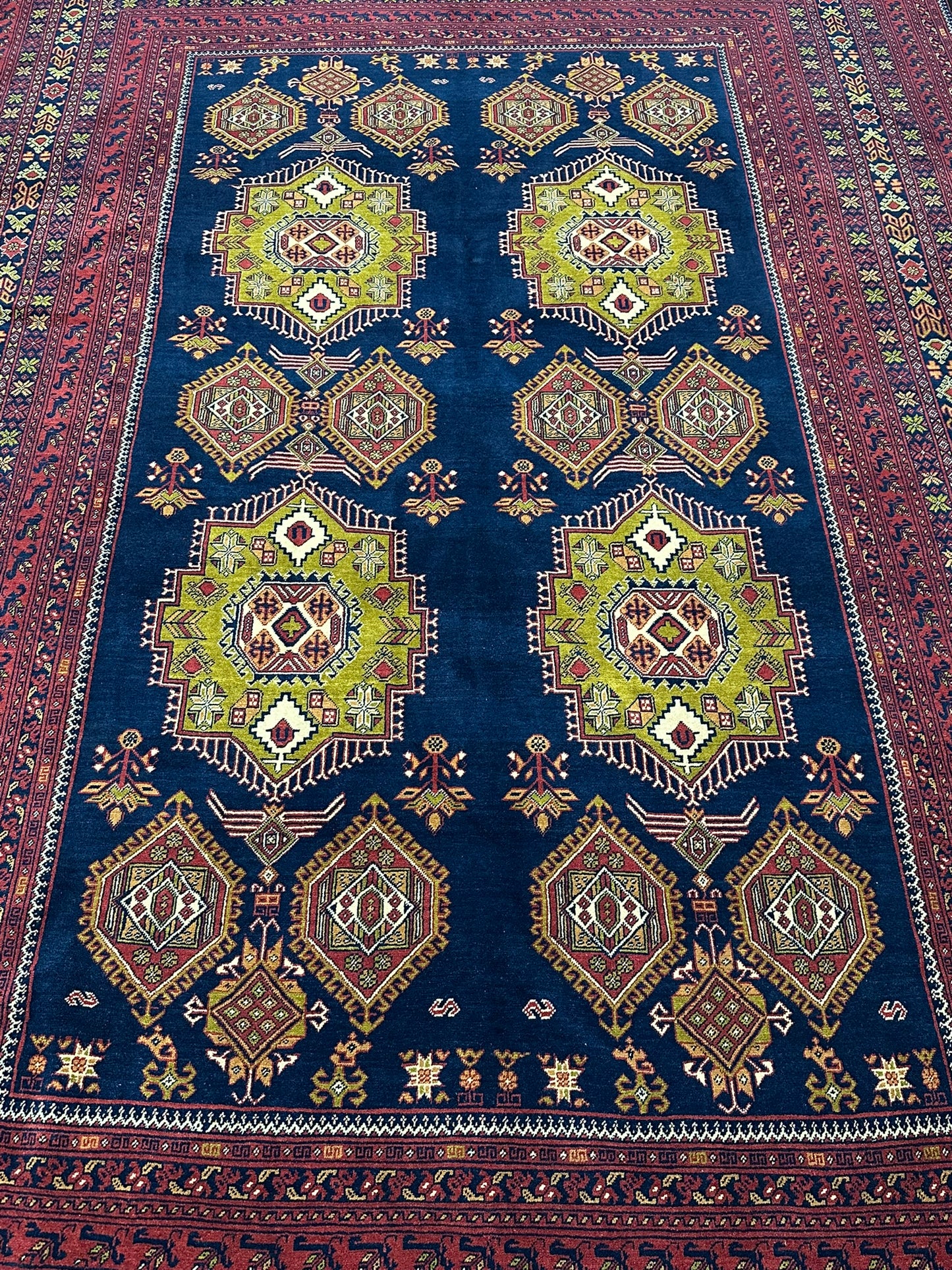 Handgeknüpfter Afghan Artdeco Teppich 450x270 cm aus Wolle