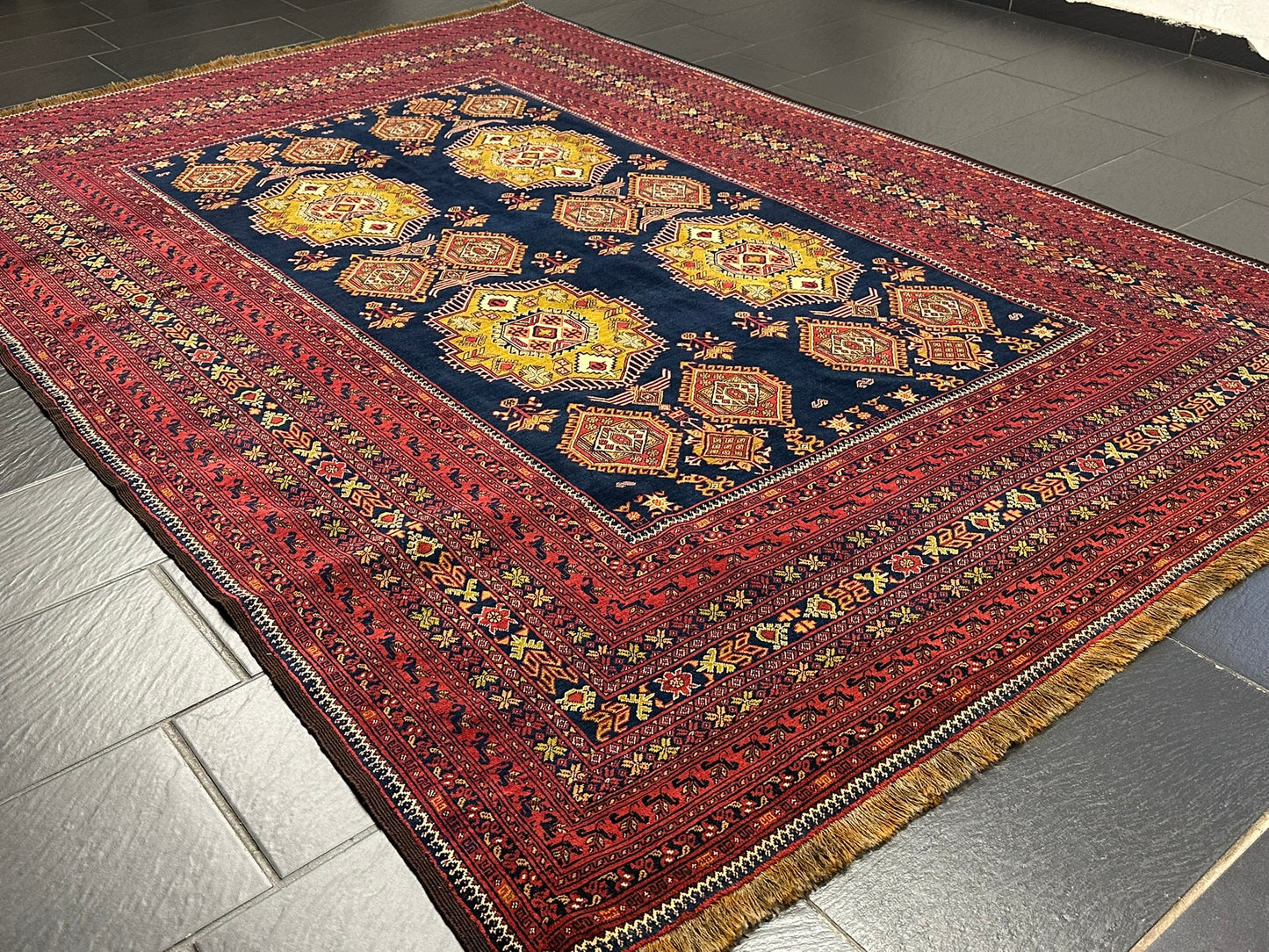Handgeknüpfter Afghan Artdeco Teppich 450x270 cm aus Wolle