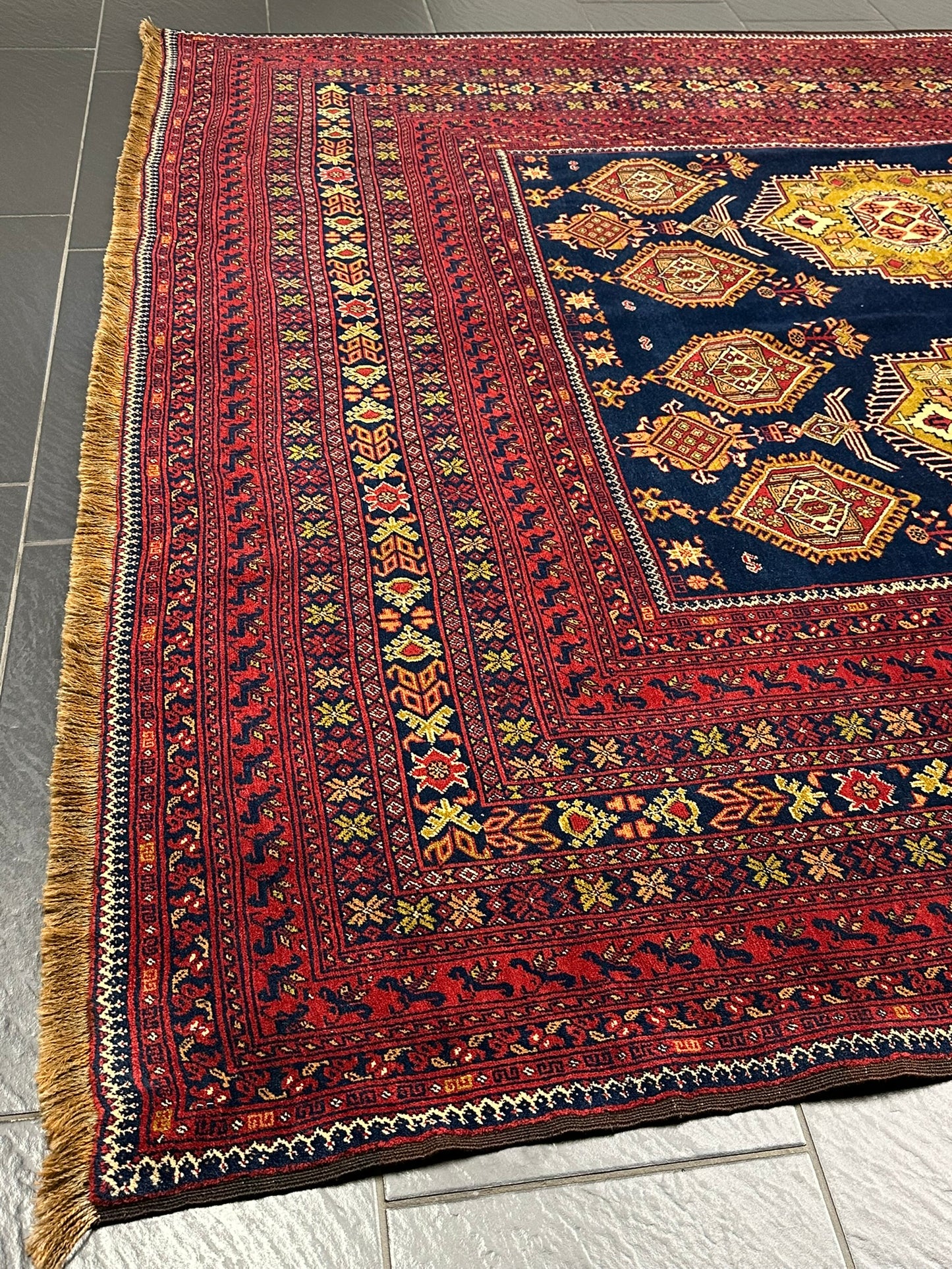 Handgeknüpfter Afghan Artdeco Teppich 450x270 cm aus Wolle