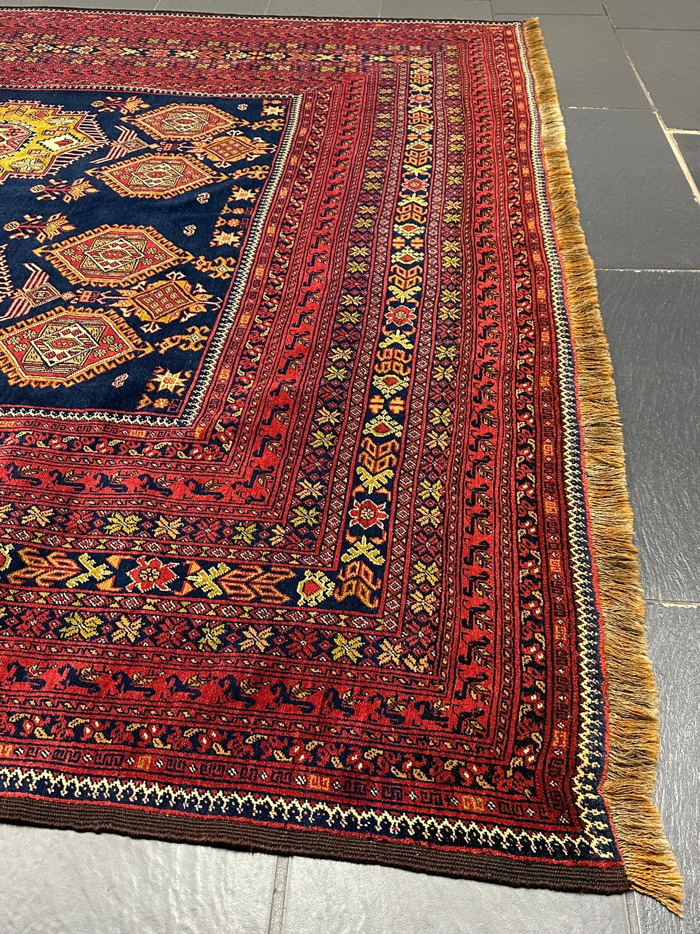 Handgeknüpfter Afghan Artdeco Teppich 450x270 cm aus Wolle