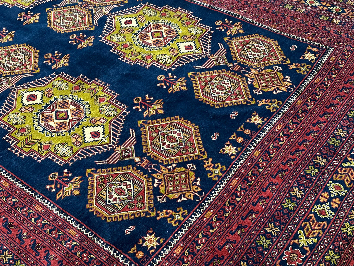 Handgeknüpfter Afghan Artdeco Teppich 450x270 cm aus Wolle
