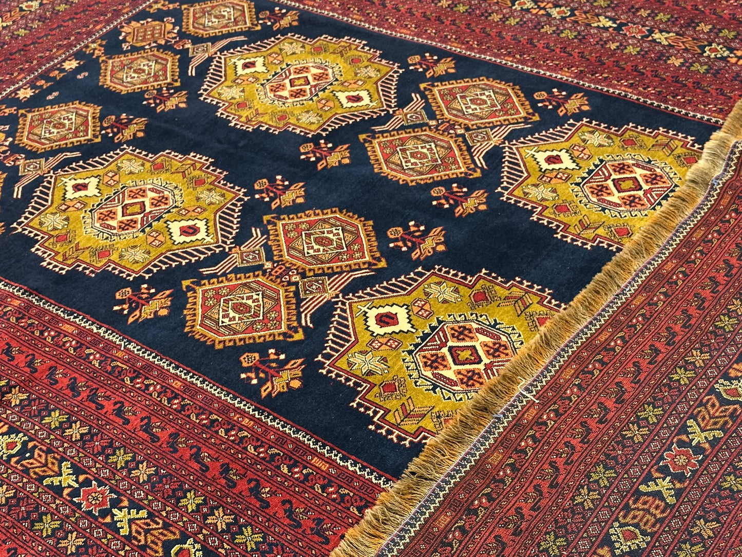 Handgeknüpfter Afghan Artdeco Teppich 450x270 cm aus Wolle
