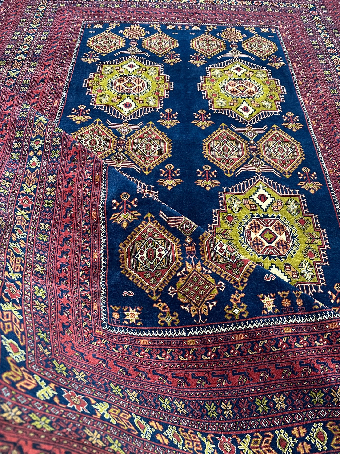 Handgeknüpfter Afghan Artdeco Teppich 450x270 cm aus Wolle