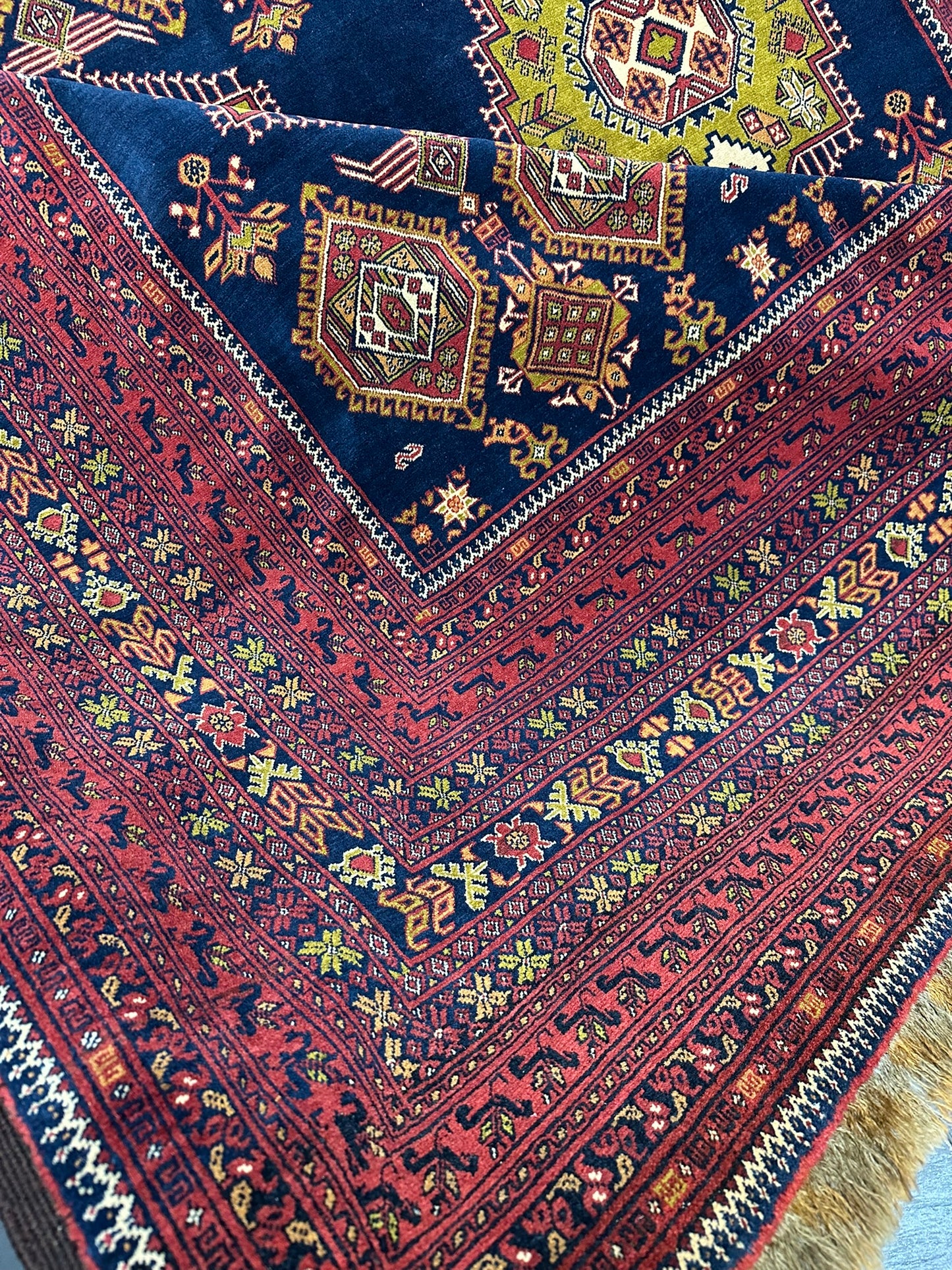 Handgeknüpfter Afghan Artdeco Teppich 450x270 cm aus Wolle