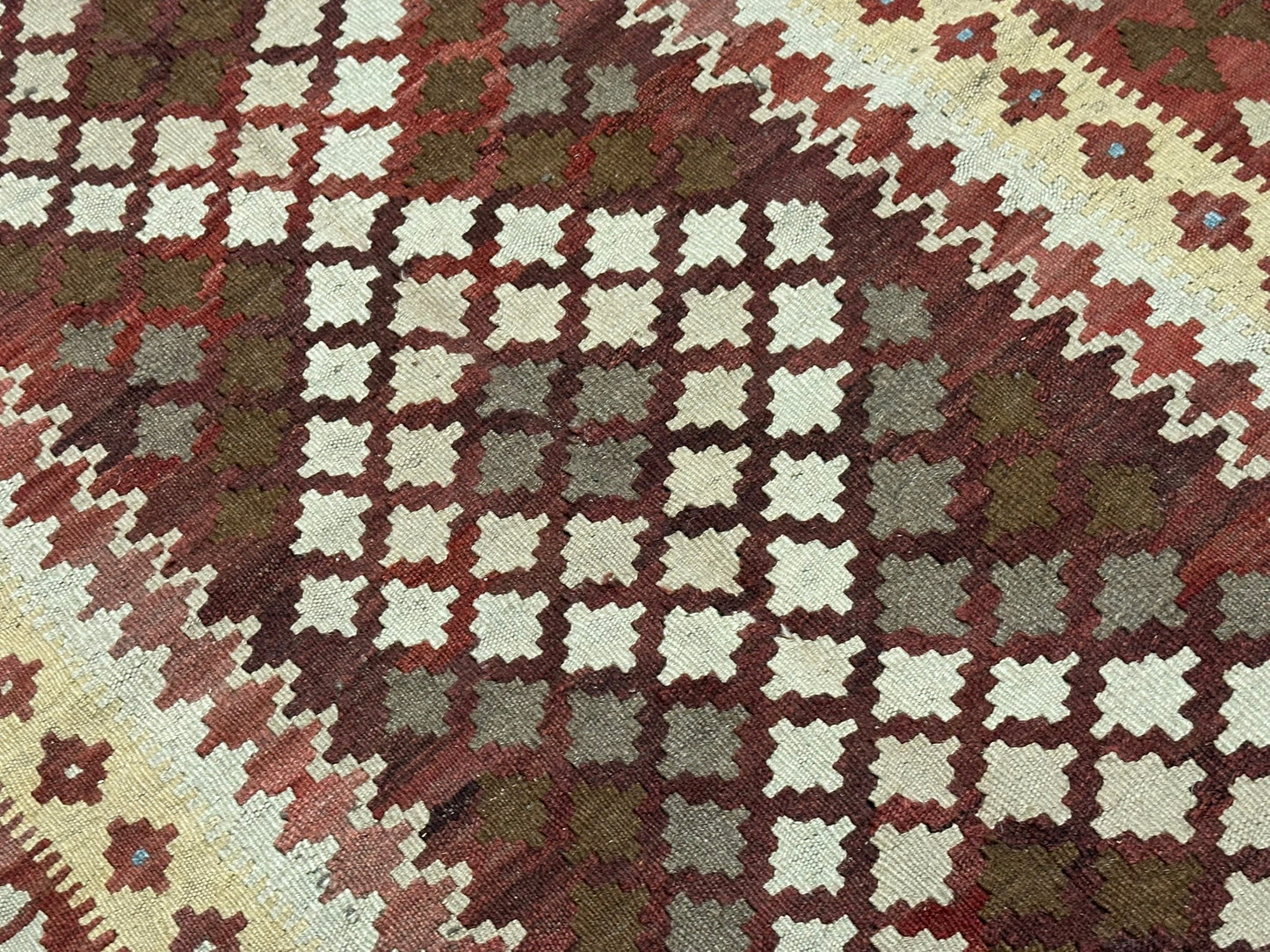 Handgeknüpfter Kelim Teppich 413x240 cm Naturfarben aus der Türkei antik