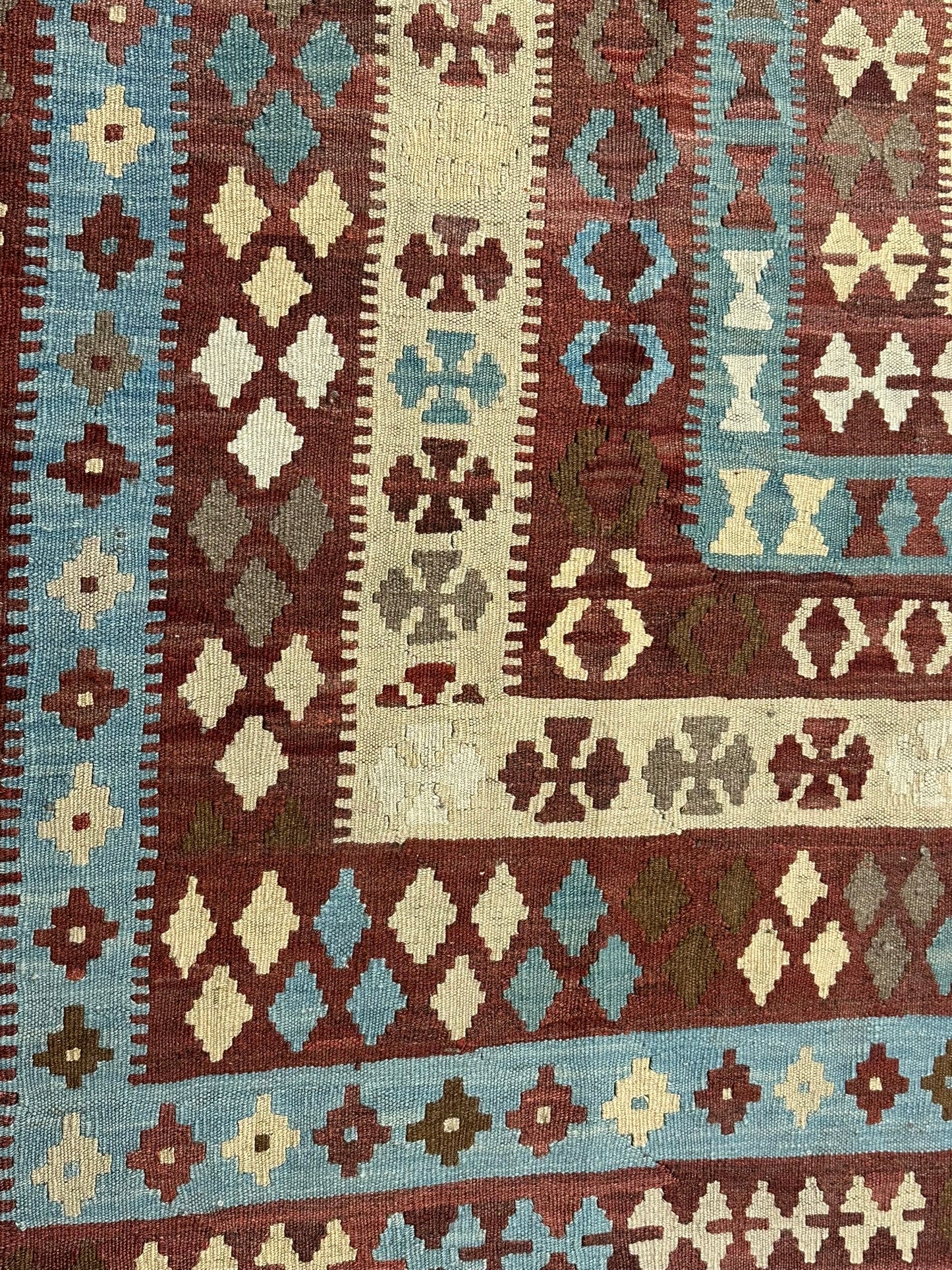 Handgeknüpfter Kelim Teppich 413x240 cm Naturfarben aus der Türkei antik