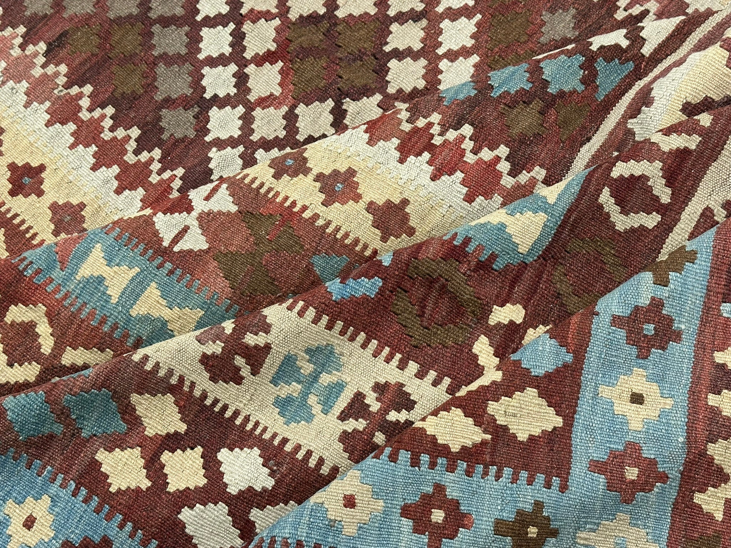 Handgeknüpfter Kelim Teppich 413x240 cm Naturfarben aus der Türkei antik
