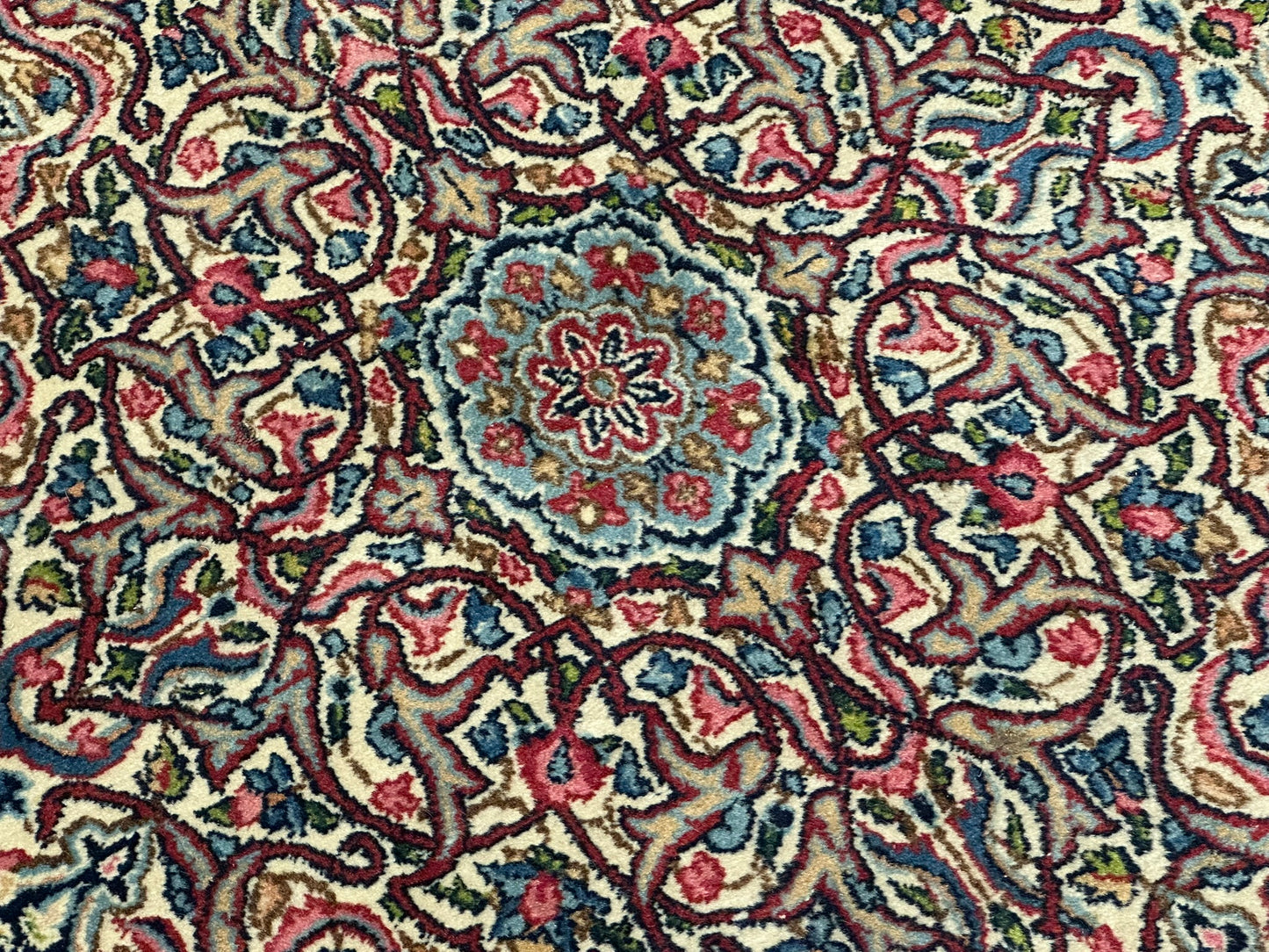 Orientteppich handgeknüpft Kirman Lawer antik  343x196 cm