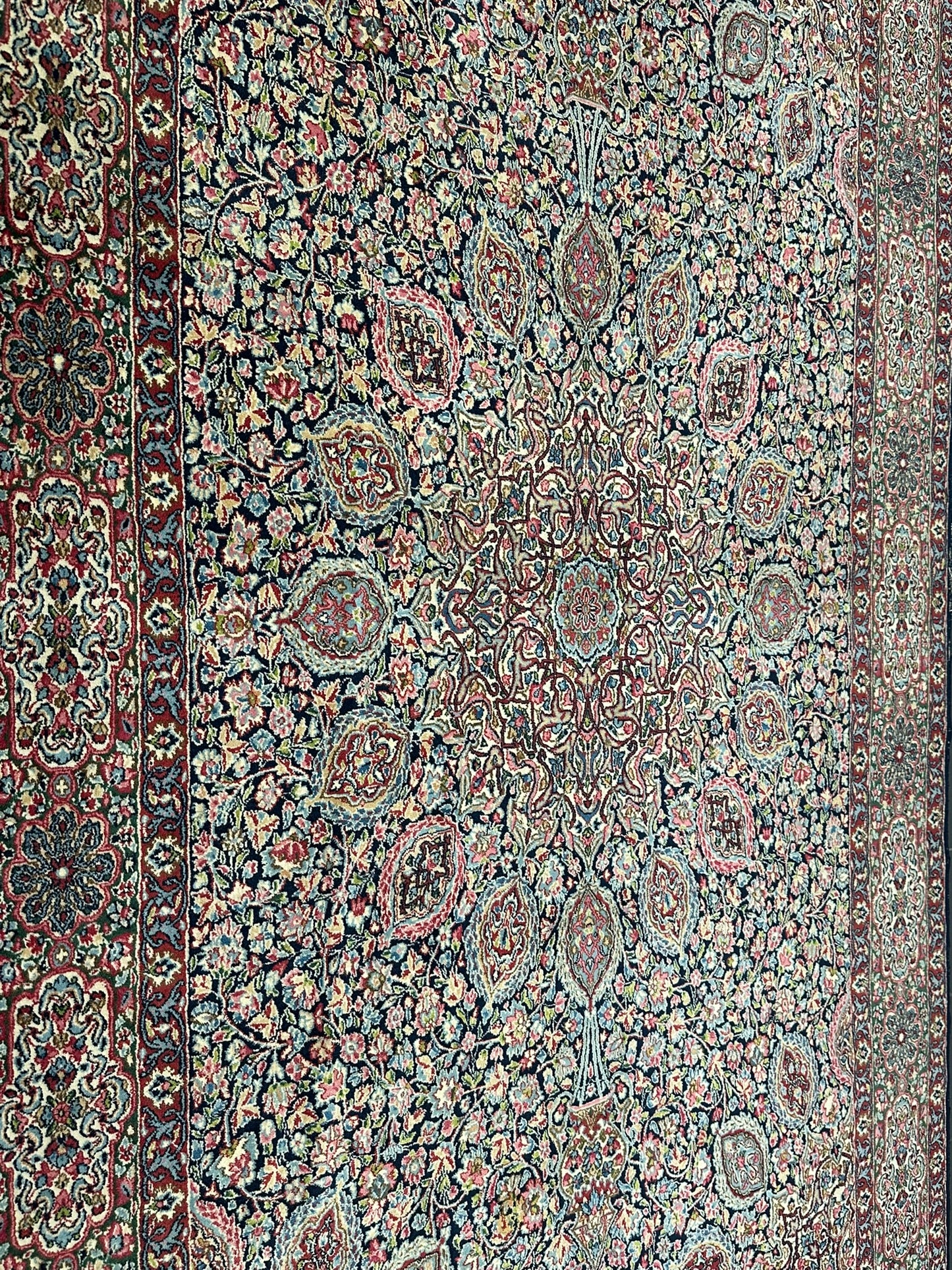 Orientteppich handgeknüpft Kirman Lawer antik  343x196 cm