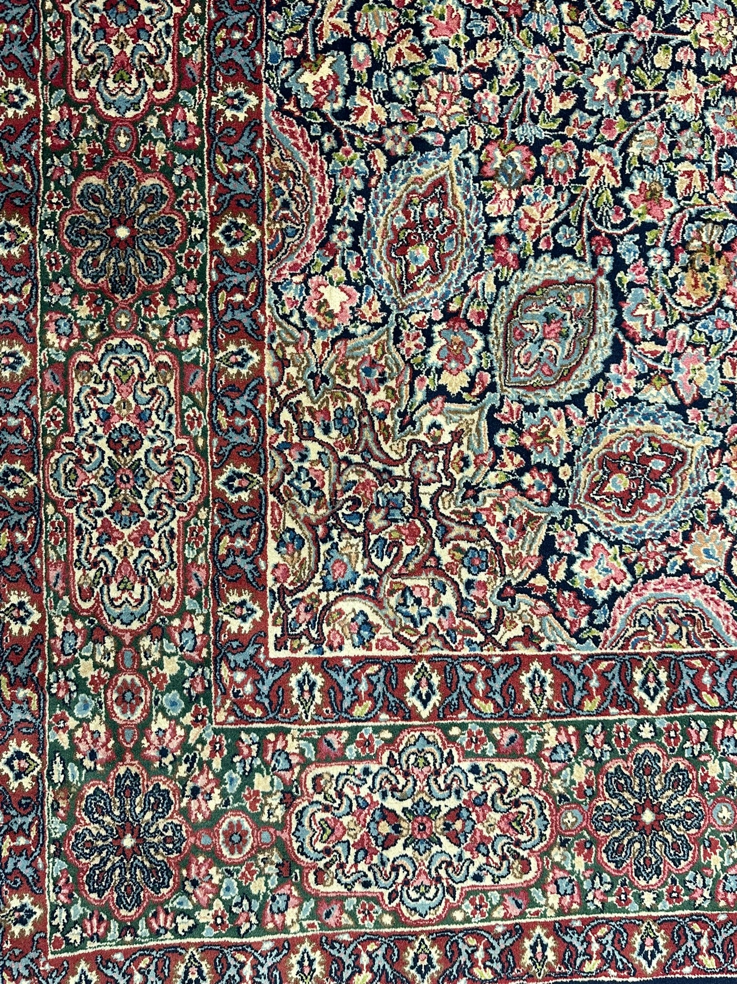 Orientteppich handgeknüpft Kirman Lawer antik  343x196 cm