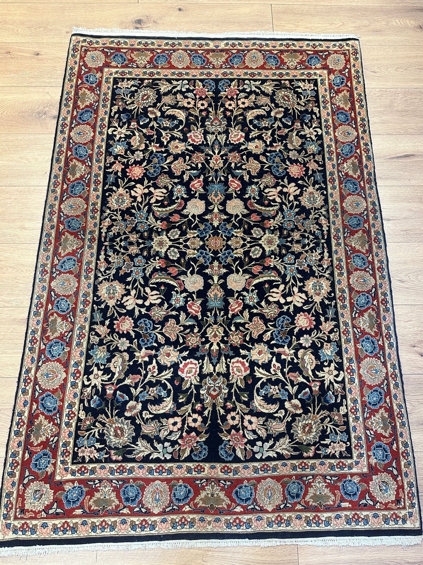 Handgeknüpfter Perser Orientteppich - Isfahan Korkwolle auf Seide 160x100 cm