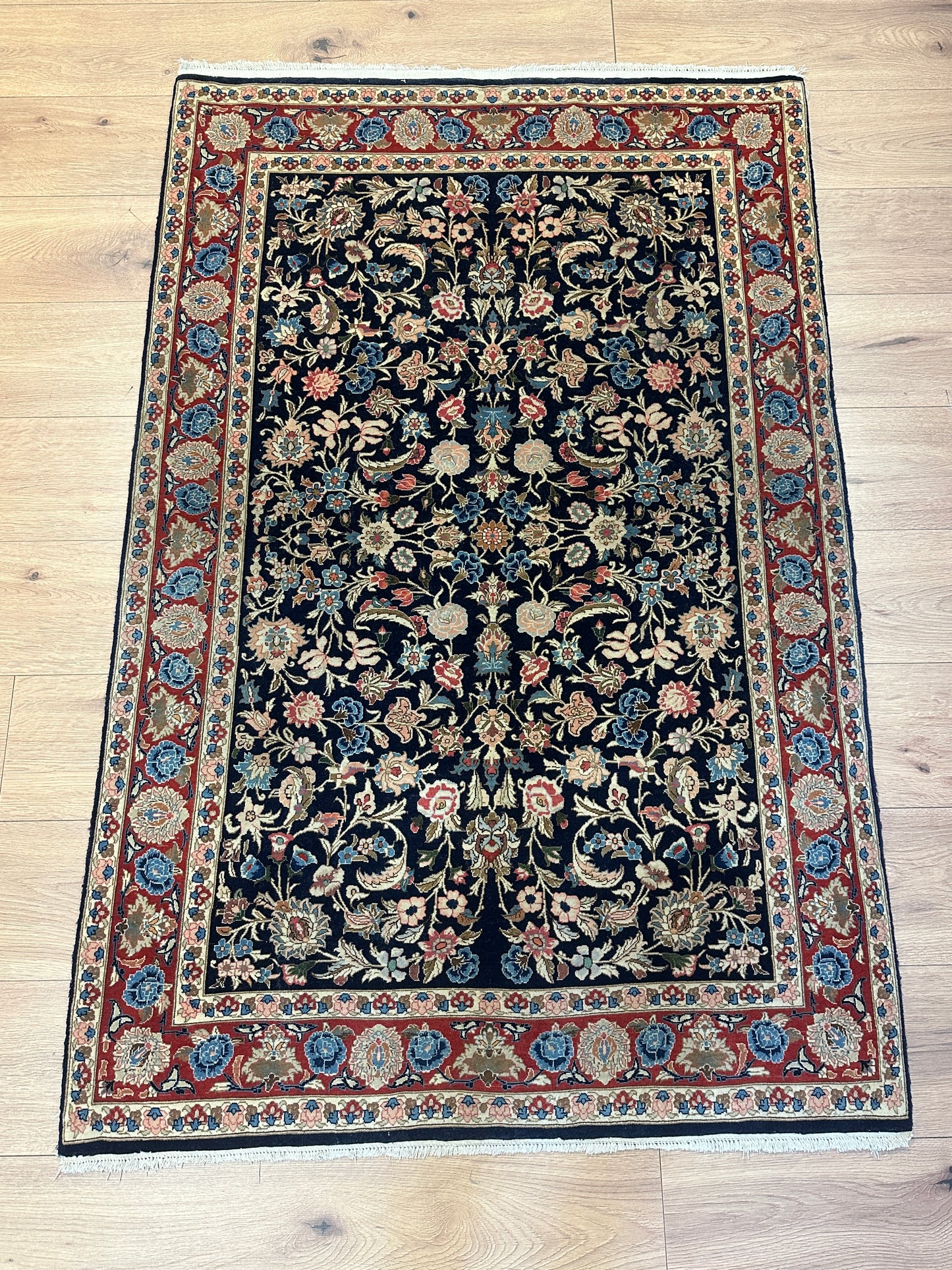 Handgeknüpfter Perser Orientteppich - Isfahan Korkwolle auf Seide 160x100 cm