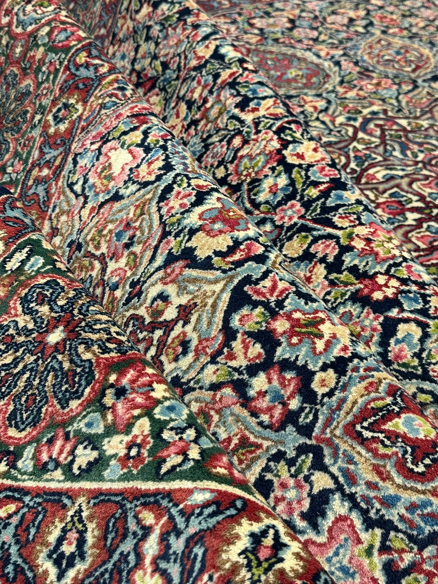 Orientteppich handgeknüpft Kirman Lawer antik  343x196 cm