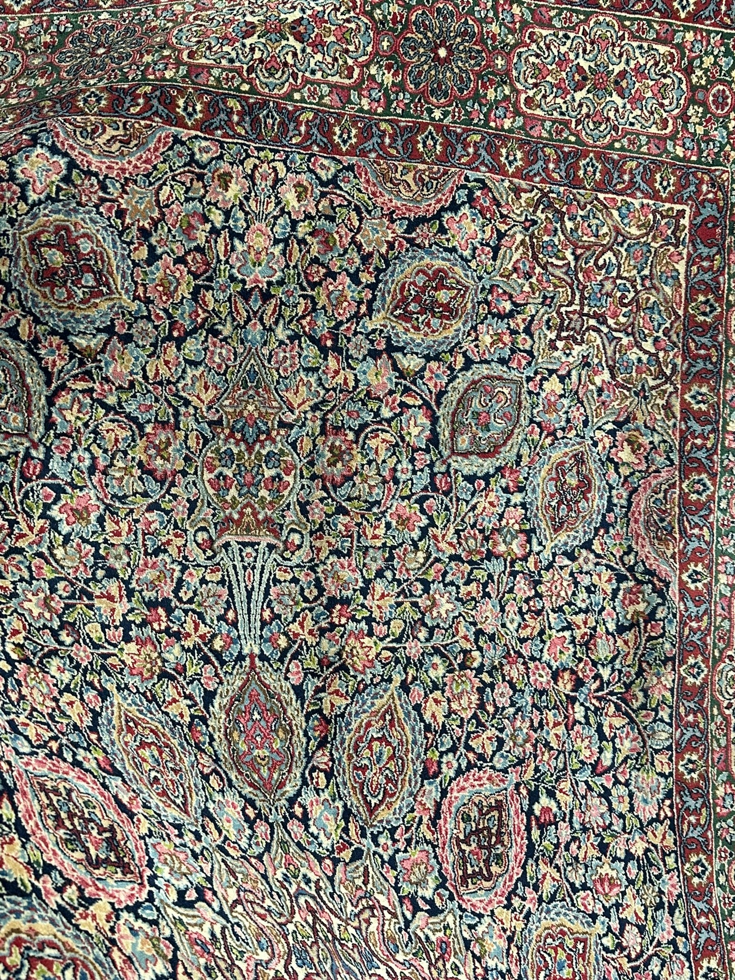 Orientteppich handgeknüpft Kirman Lawer antik  343x196 cm