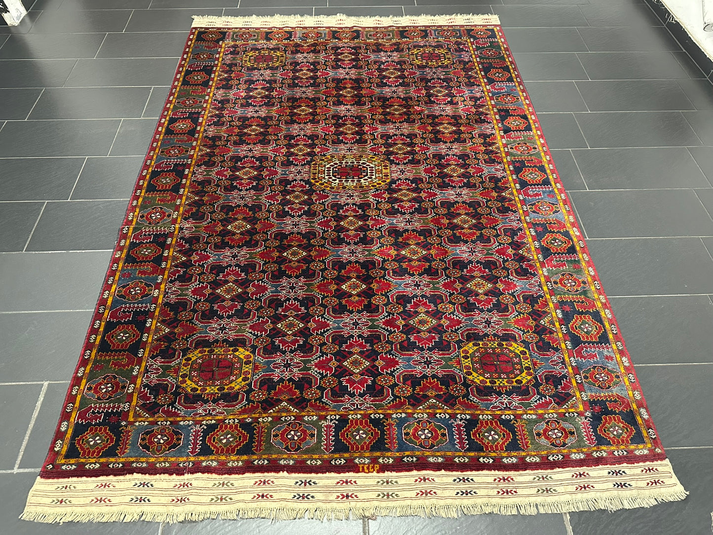 Orientteppich handgeknüpft 306x205 cm Buchara antik Teppich
