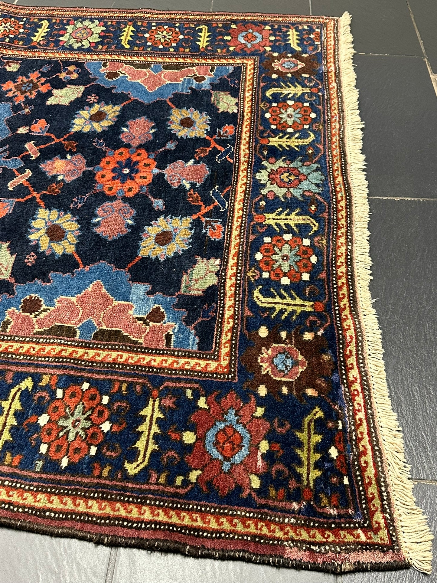 Orientteppich handgeknüpft 340x157 cm Malayer antik Teppich
