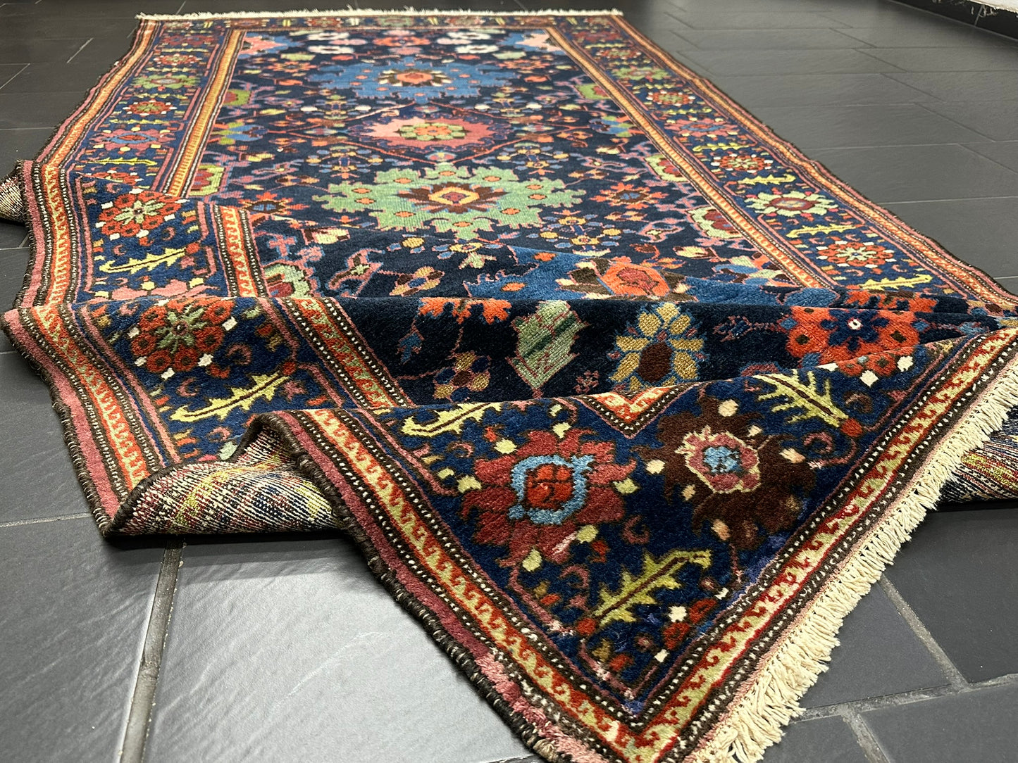 Orientteppich handgeknüpft 340x157 cm Malayer antik Teppich