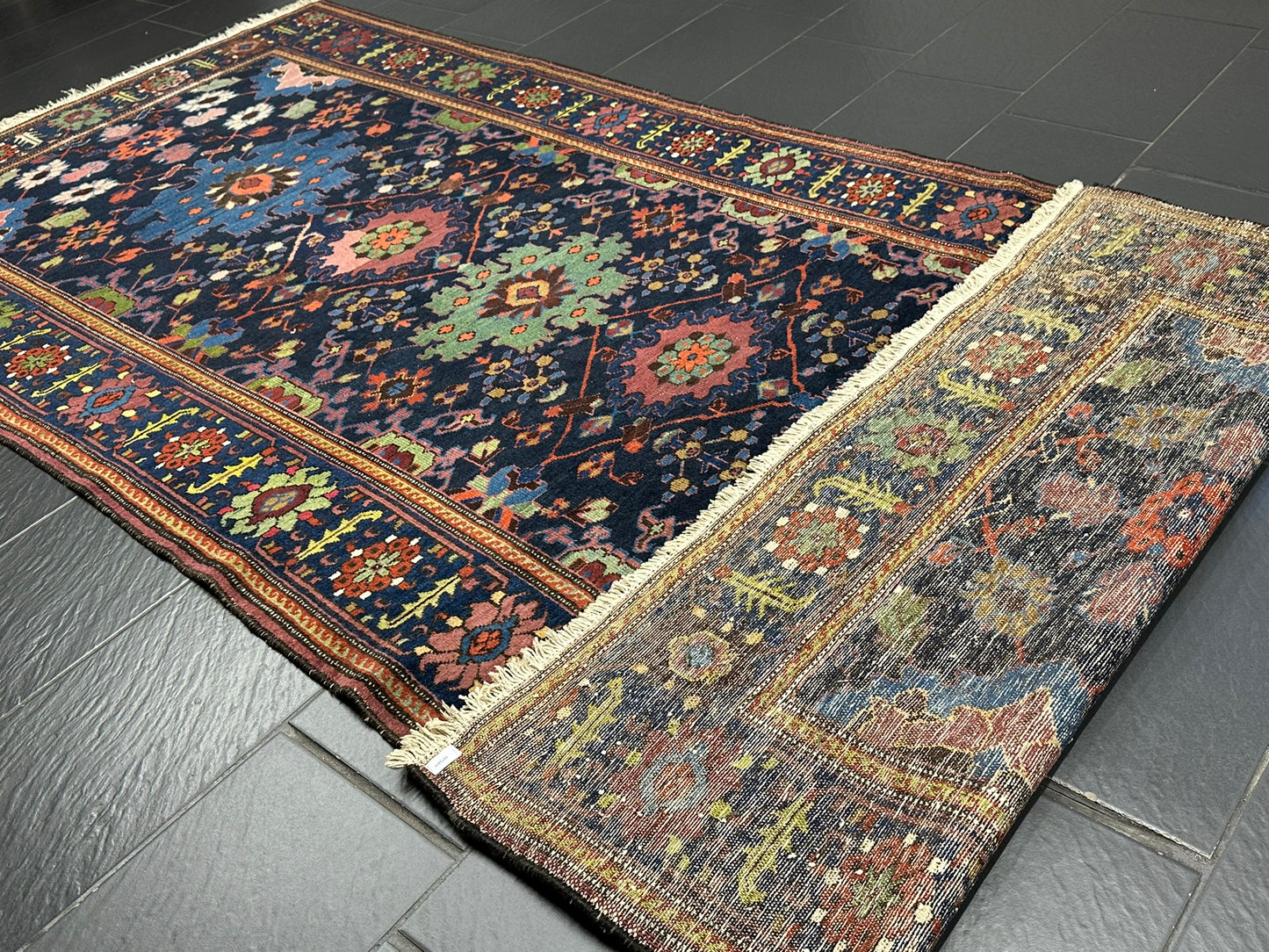 Orientteppich handgeknüpft 340x157 cm Malayer antik Teppich
