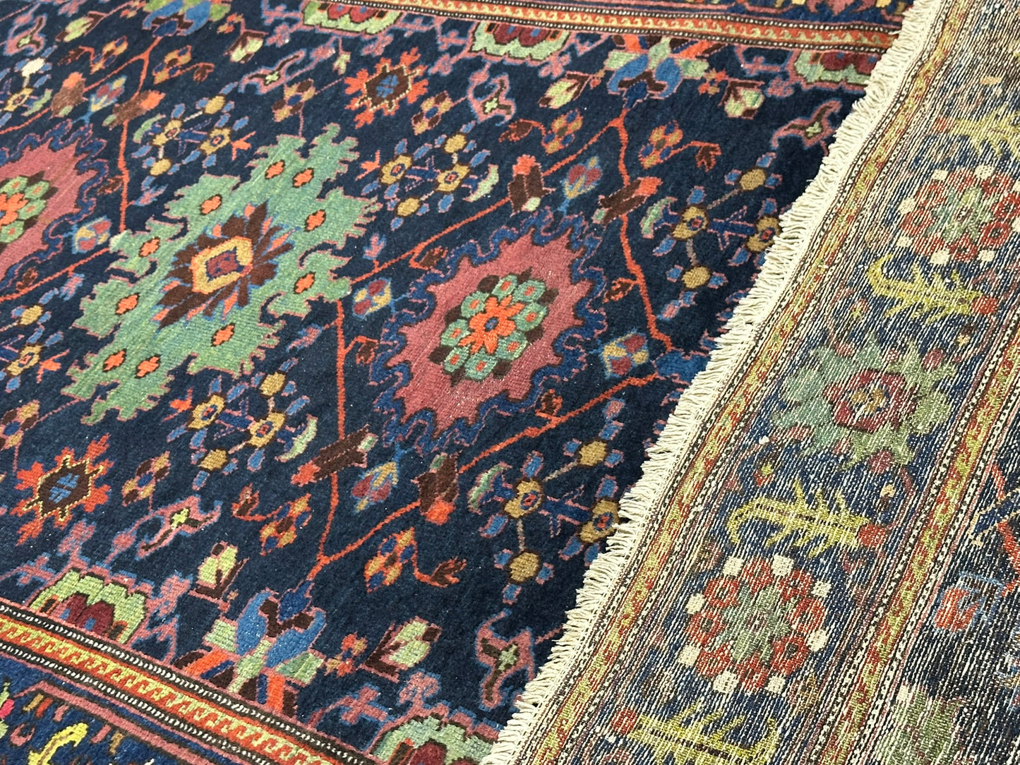 Orientteppich handgeknüpft 340x157 cm Malayer antik Teppich