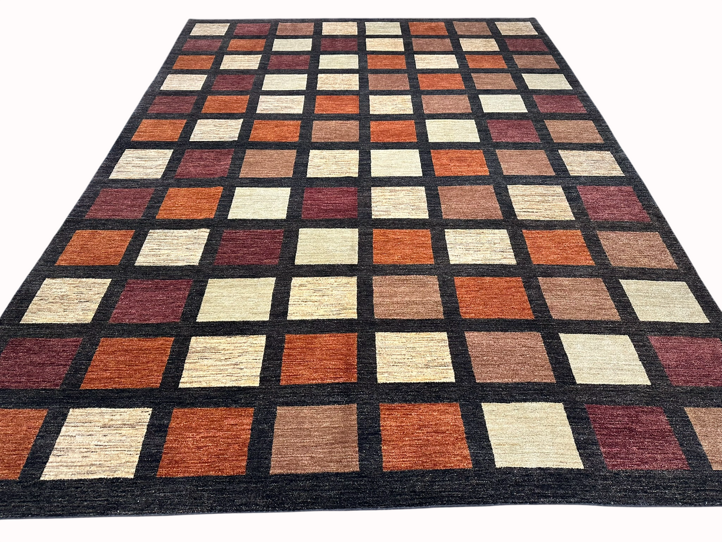 Orientteppich handgeknüpft 410x302 cm Gabbeh Musterfelder