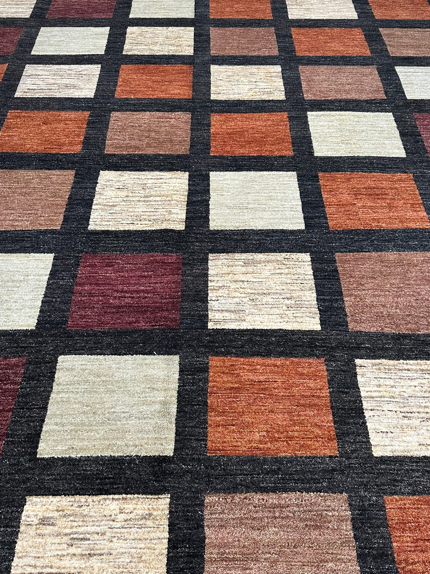 Orientteppich handgeknüpft 410x302 cm Gabbeh Musterfelder
