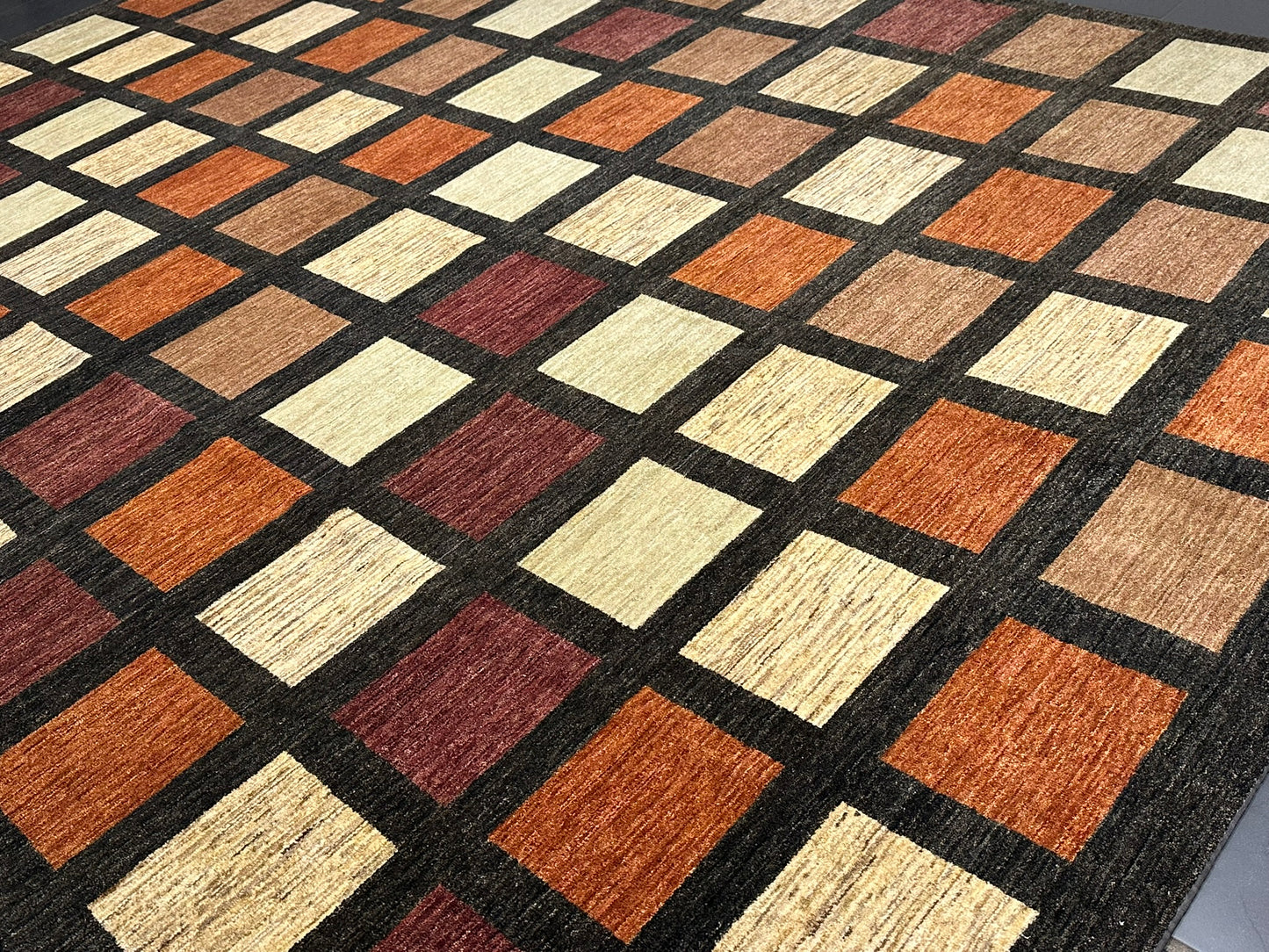 Orientteppich handgeknüpft 410x302 cm Gabbeh Musterfelder