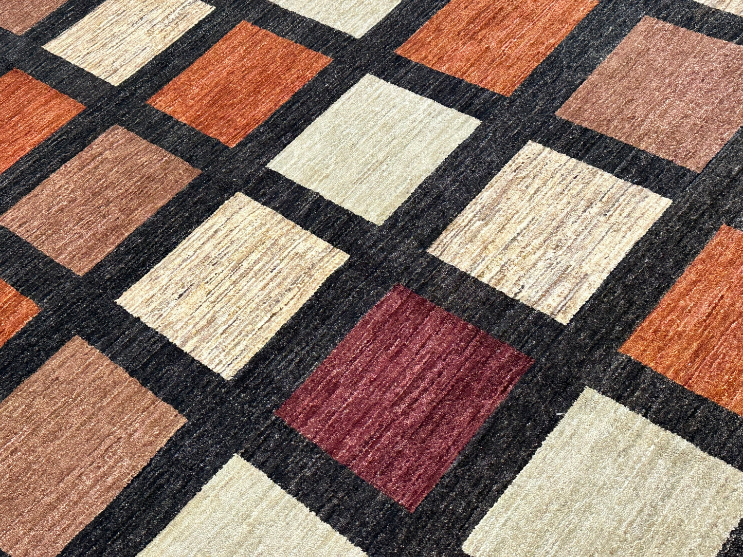 Orientteppich handgeknüpft 410x302 cm Gabbeh Musterfelder